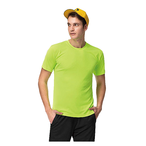 男款螢光綠圓領T恤-AK17526