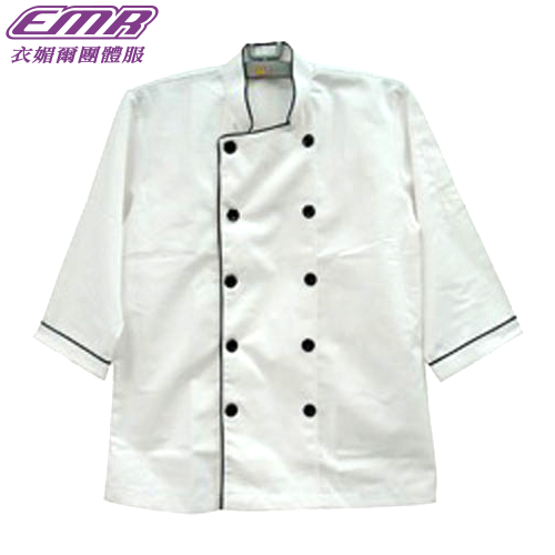 七分袖雙排釦廚師服-C408